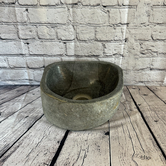 25cm x 26cm River Stone Sink Basin Bowl Natural for Bathroom Washroom Oval No 5
