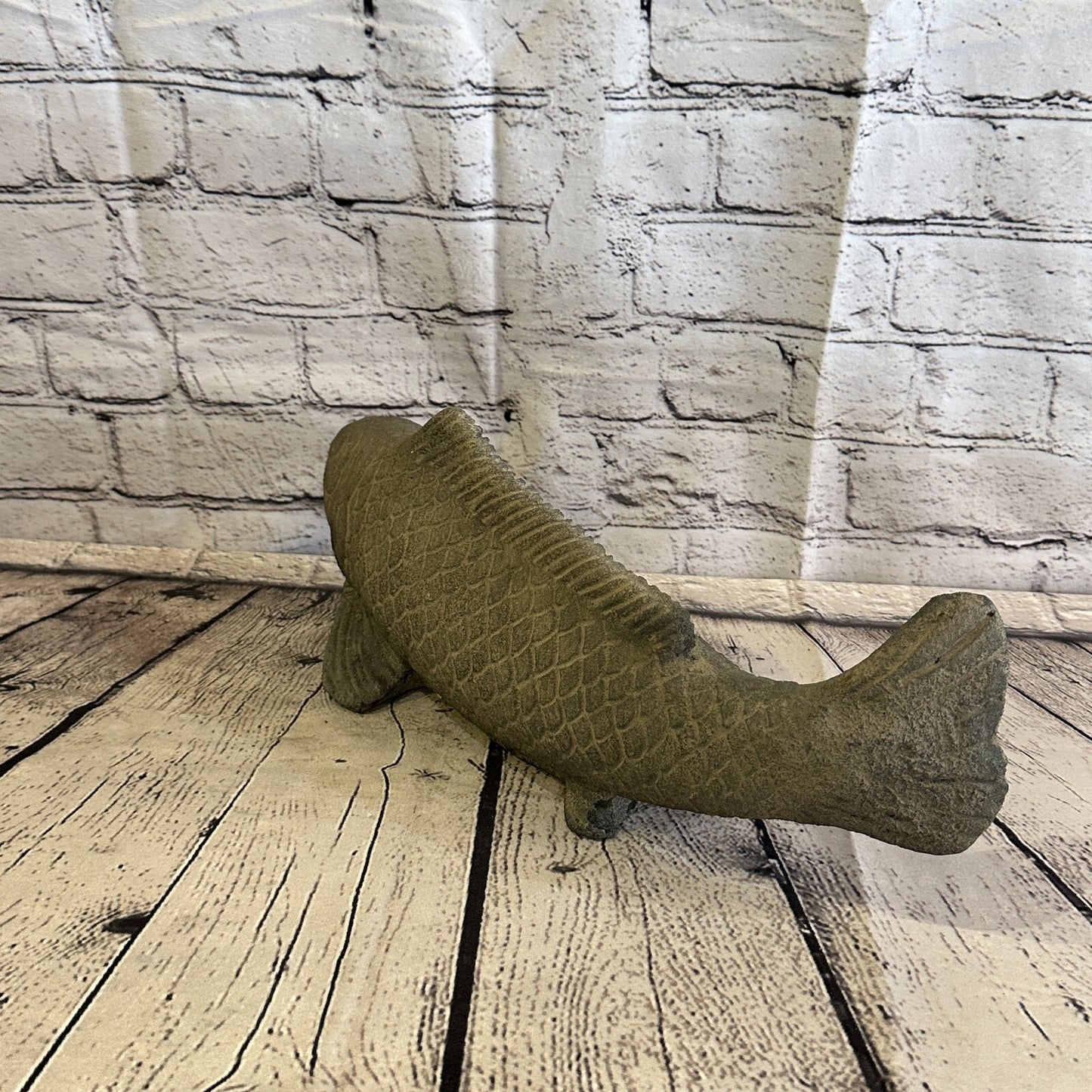 Koi Fish Carp Stone Garden 40cm x 15cm Ornament Outdoor Indoor Statue Hindu
