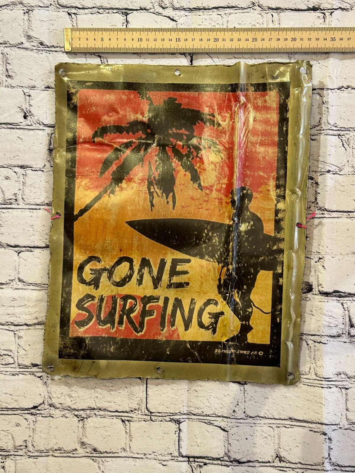 Gone Surfing Surf Poster Advert Wall Plaque 42cm x 36cm Vintage Retro Tin Sign