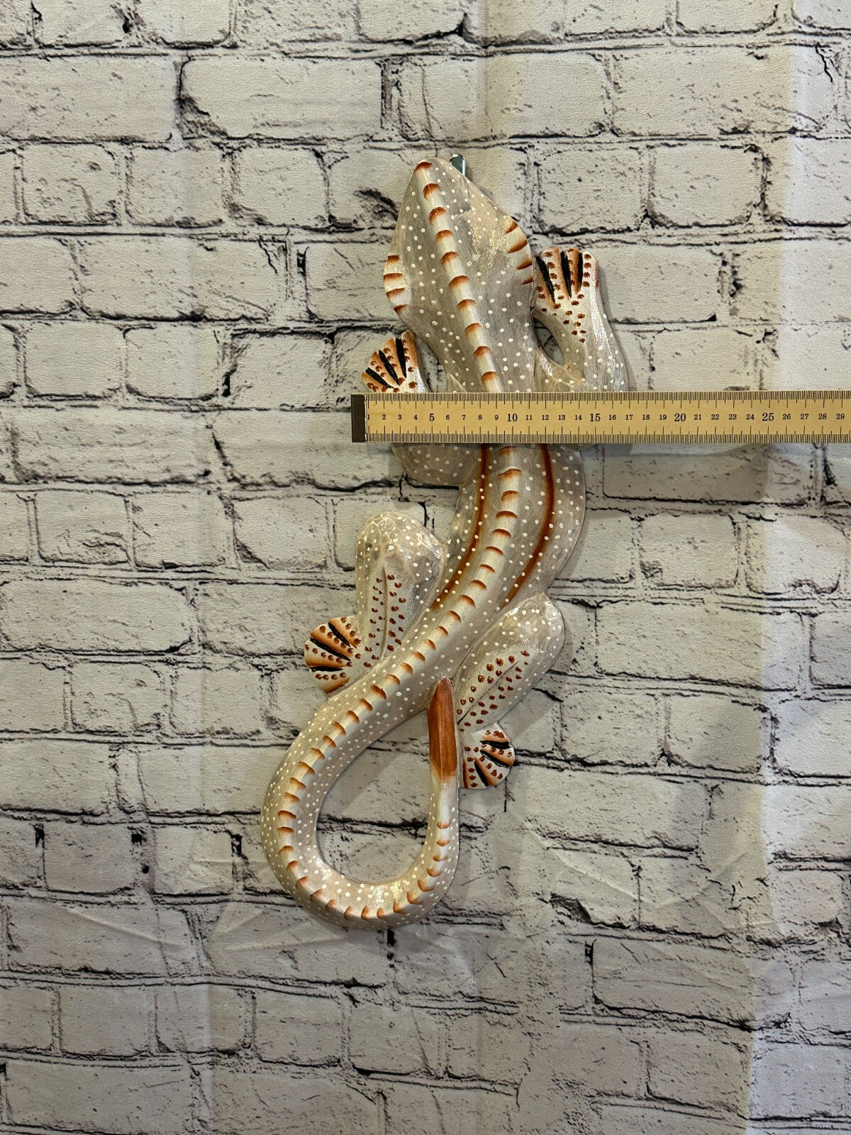 50cm Gecko Lizard Grey Wood Wall Hanging Wooden Ornaments Wood Carving