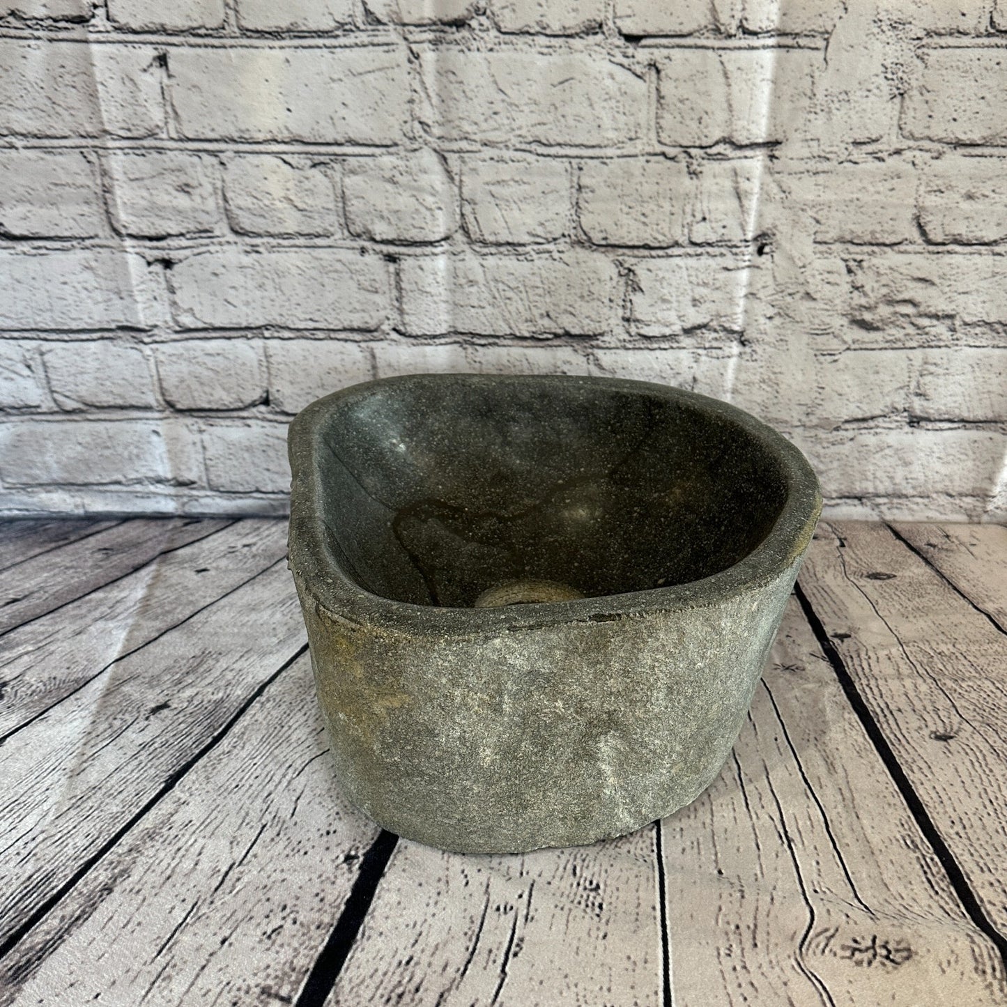25cm x 26cm River Stone Sink Basin Bowl Natural for Bathroom Washroom Oval No 5