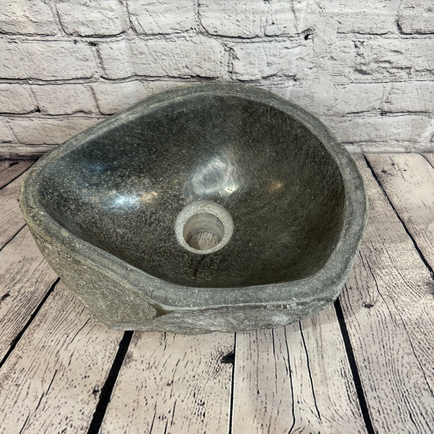 31cm x 26cm River Stone Sink Basin Bowl Natural for Bathroom Washroom Oval No 36