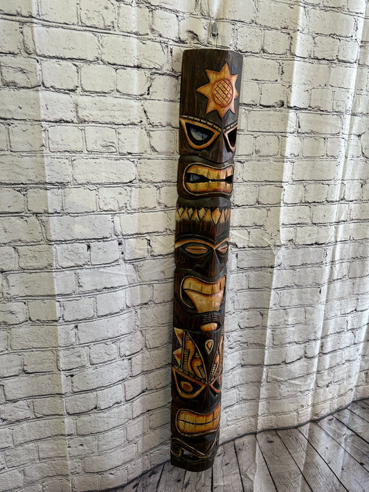 100cm Tiki Bar Mask Sign Decoration Wall Hanging Mask Wood Carving Design 3