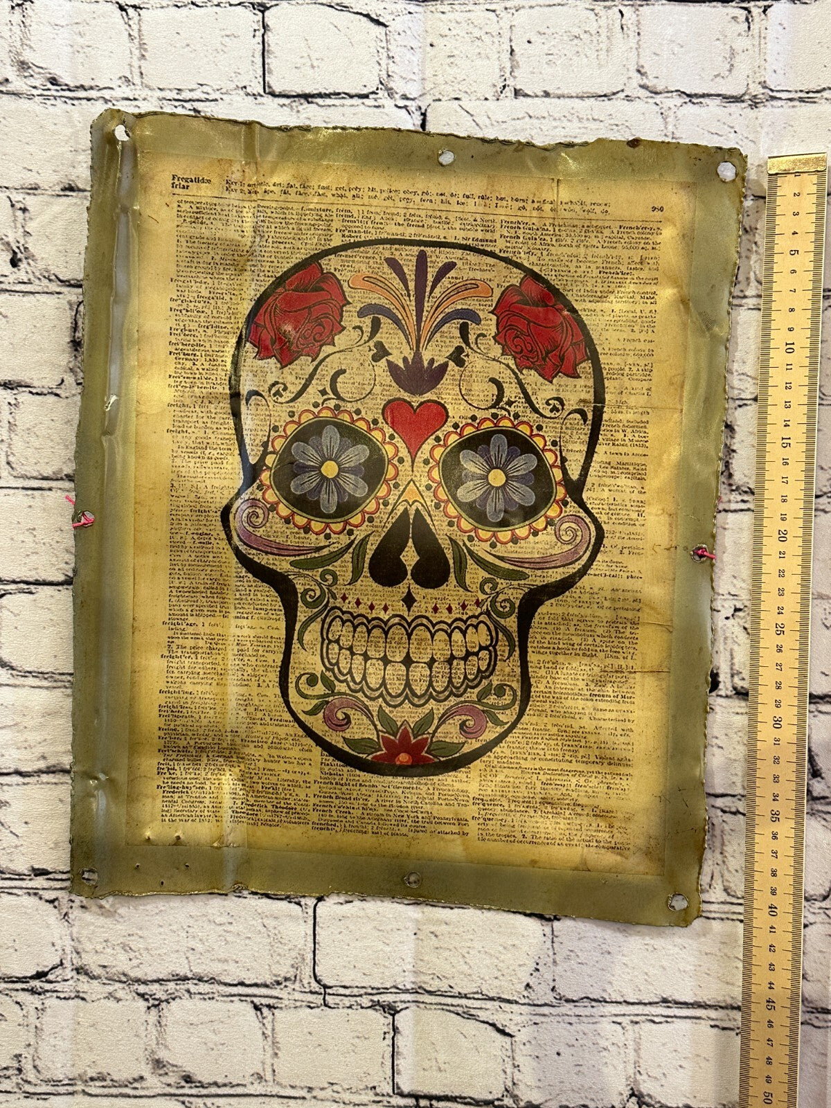 Sugar Skull Book Poster Advert Wall Plaque 42cm x 36cm Vintage Retro Tin Sign