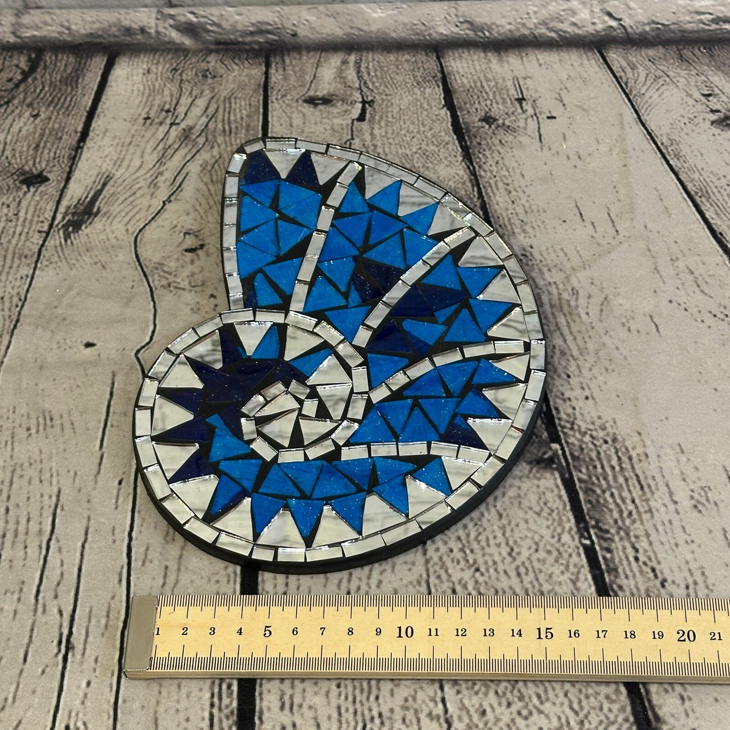 Blue Nautilus Shell Mosaic Tile Wall Mirror 20cm x 15cm Handmade New