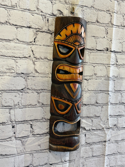 50cm Tiki Bar Mask Sign Decoration Wall Hanging Mask Wood Carving Design 3