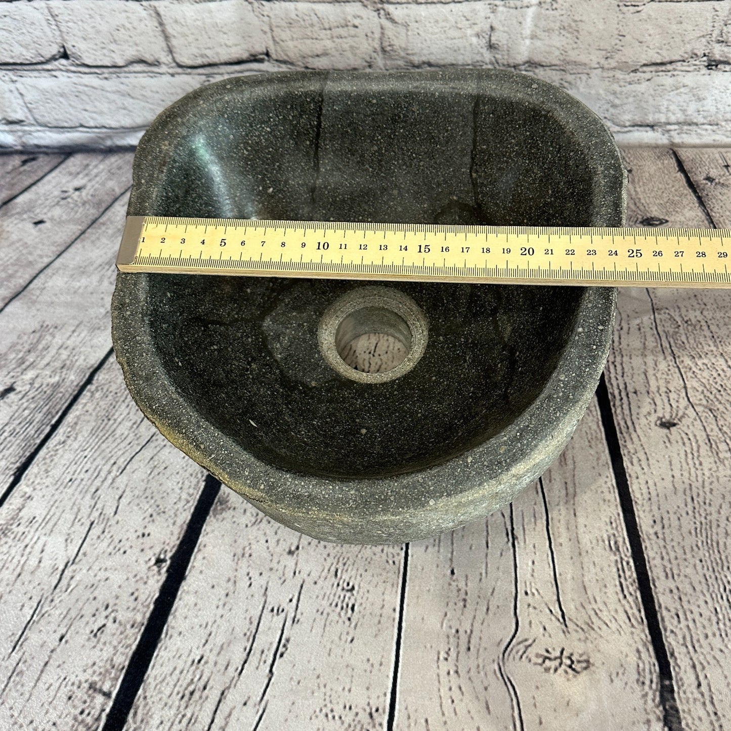 25cm x 26cm River Stone Sink Basin Bowl Natural for Bathroom Washroom Oval No 5