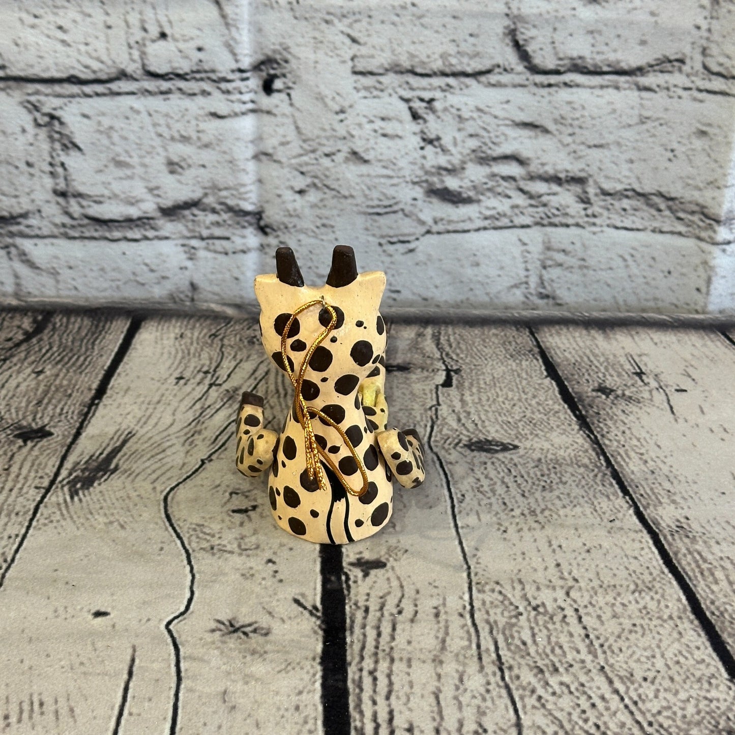 10cm Giraffe Sitting Animal, Wooden Shelf Ornament Handmade and Fairtrade