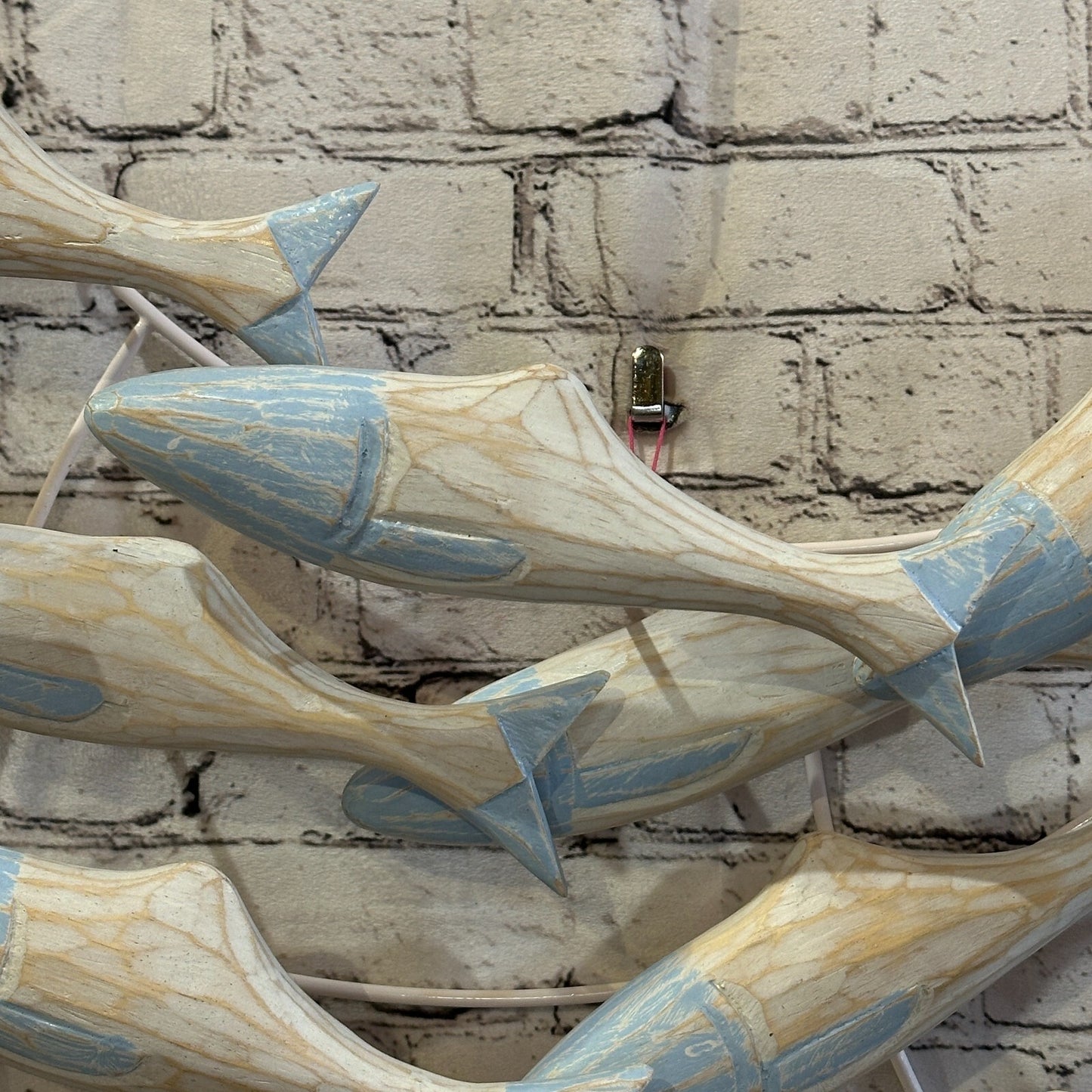 80cm Blue Brown Shoal Of Fish On Wood   Fish Decoration Fish Shoal Sprats Fish