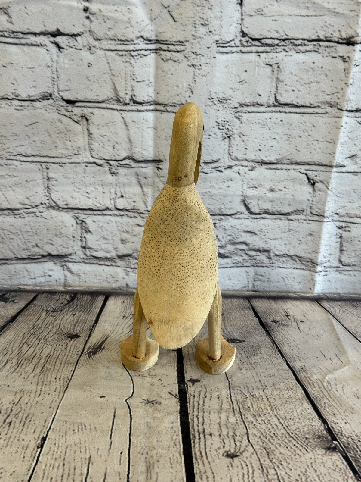 Swan Neck 25cm Tall Wooden Hairy Duckling Baby Duck Bamboo Root Fairtrade
