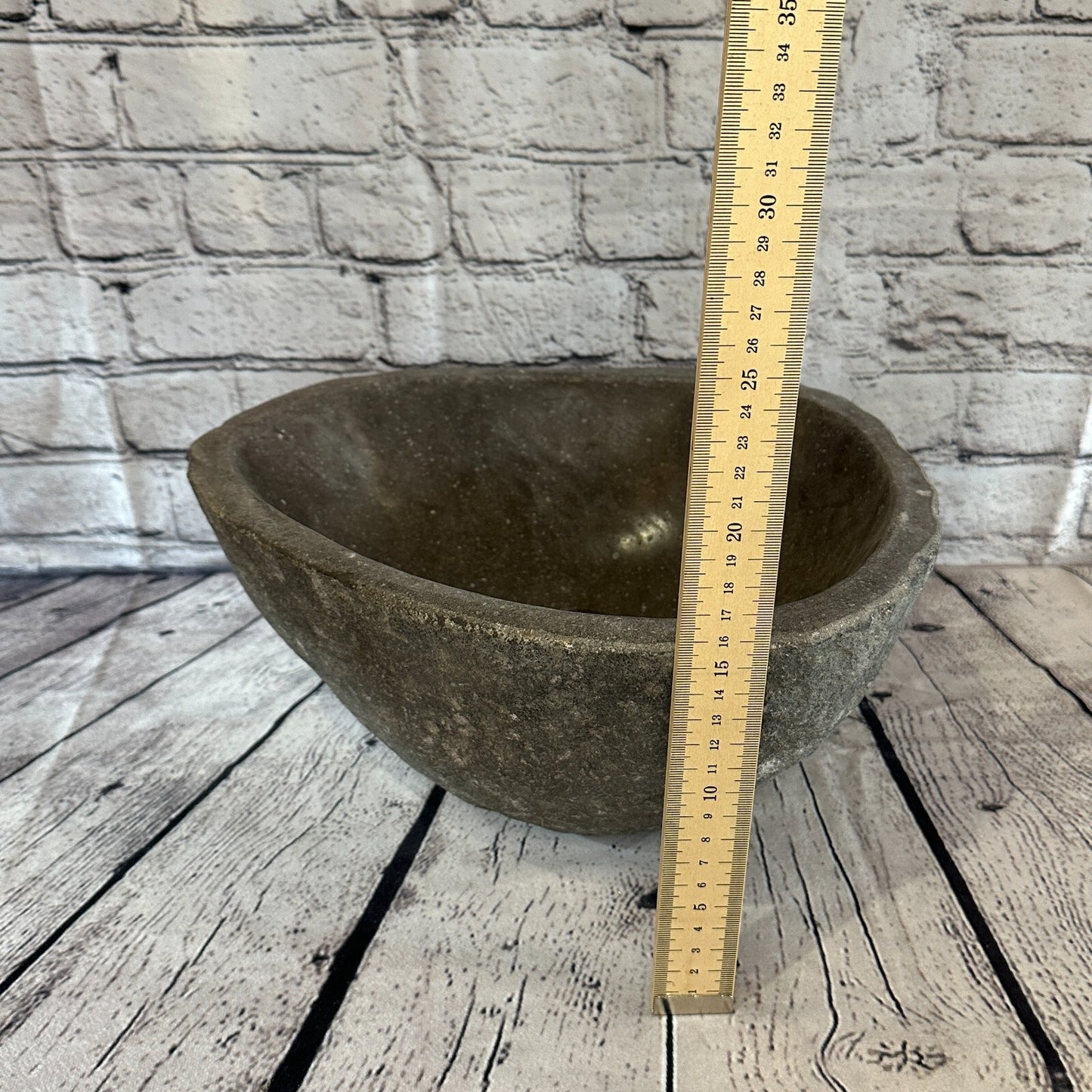 31cm x 27cm River Stone Sink Basin Bowl Natural for Bathroom Washroom Oval No 12