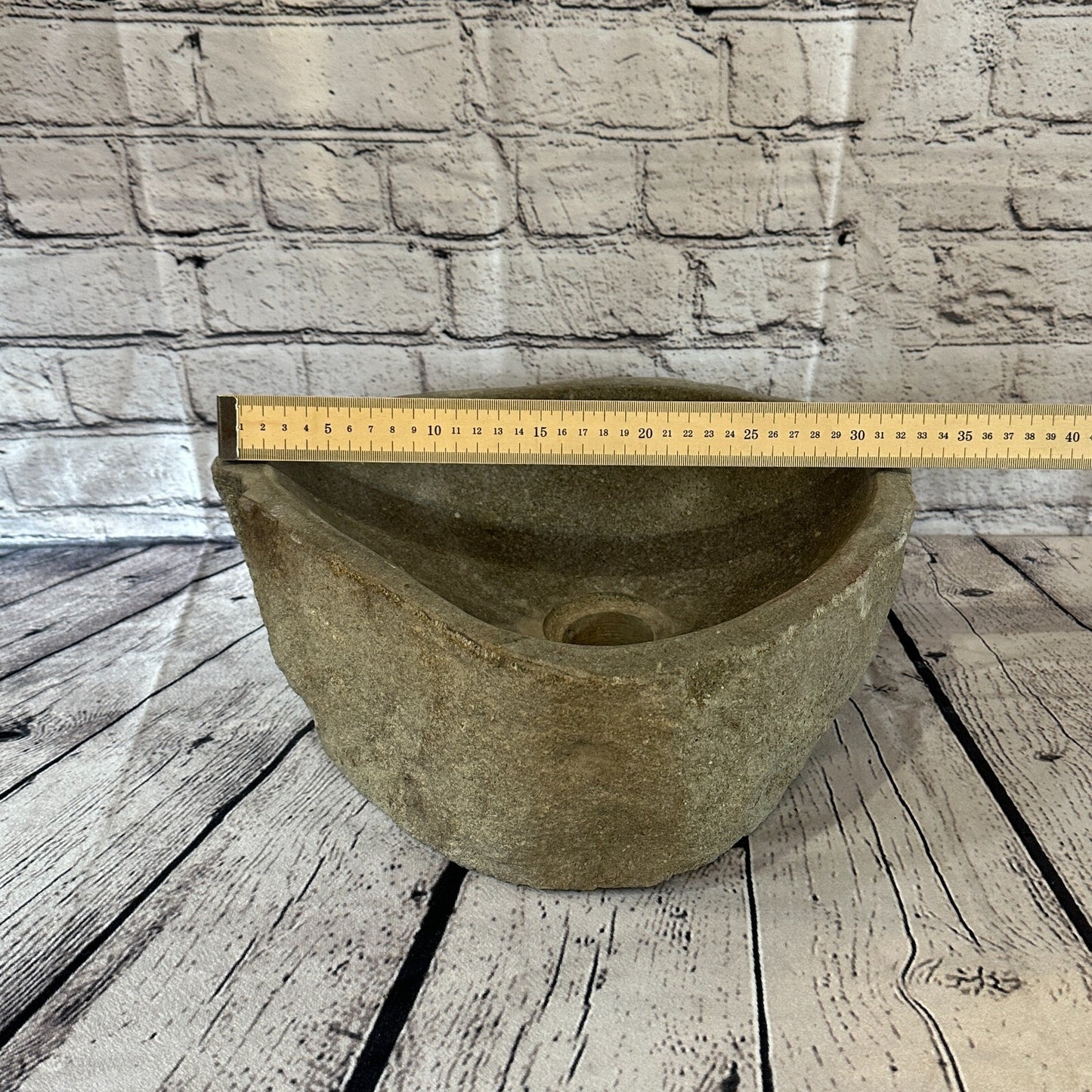 32cm x 29cm River Stone Sink Basin Bowl Natural for Bathroom Washroom Oval No 9