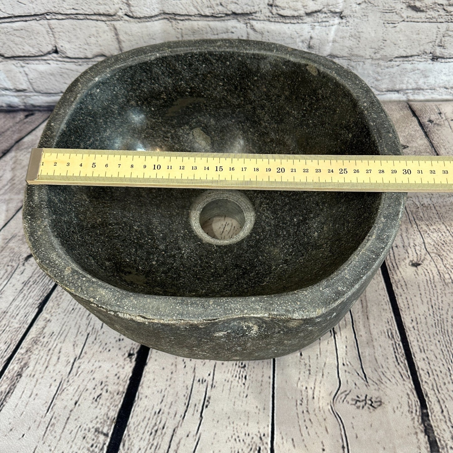 30cm x 28cm River Stone Sink Basin Bowl Natural for Bathroom Washroom Oval No 16