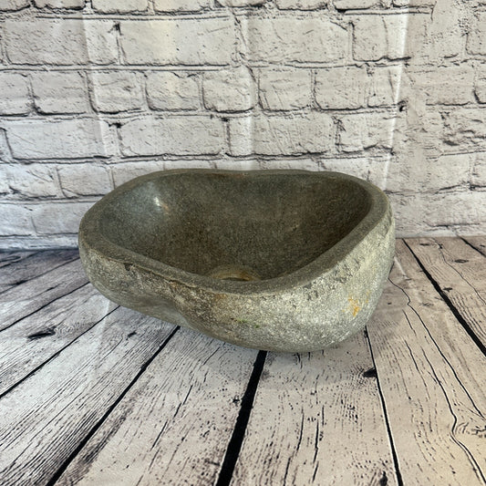 32cm x 27cm River Stone Sink Basin Bowl Natural for Bathroom Washroom Oval No 4