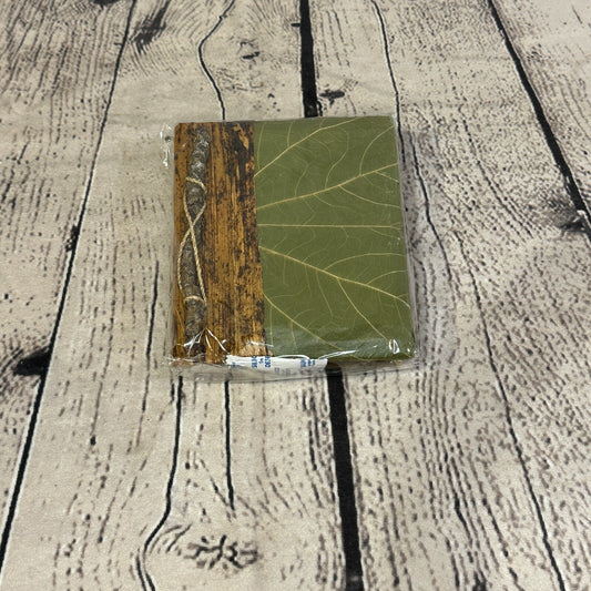 Natural Leaf Note Book 12cm x 10cm With Paper Made From Bamboo Pulp Design 9