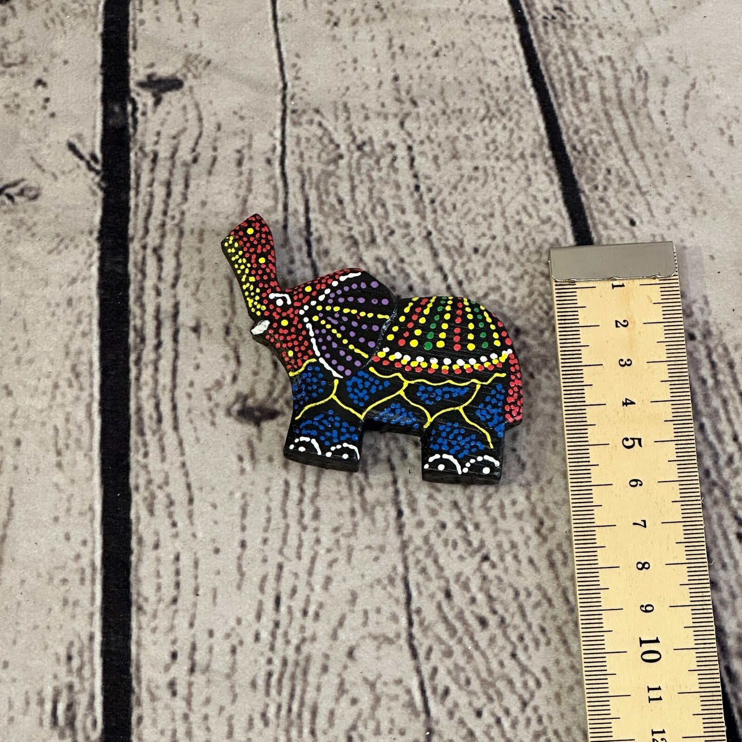 Elephant Wooden Animal Fridge Dot Work Magnet Magnetic Note Holder Novelty