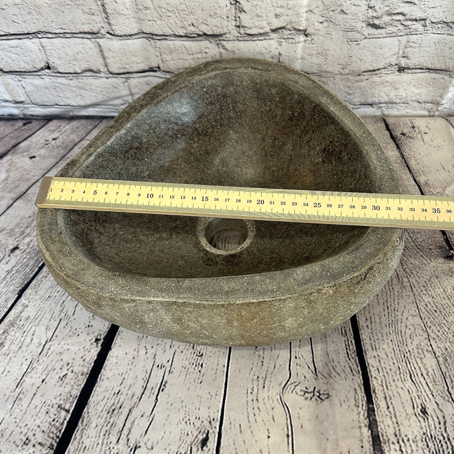 33cm x 28cm River Stone Sink Basin Bowl Natural for Bathroom Washroom Oval No 2