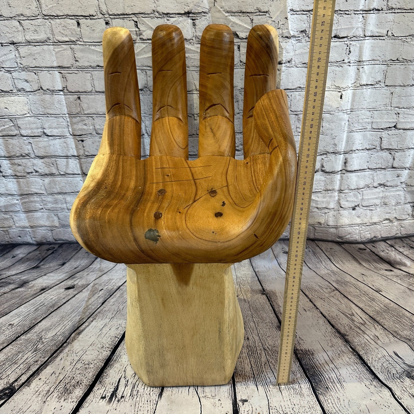 Left Hand Chair Seat 4 Finger Support Solid Suar Wood Indoor Outdoor Garden