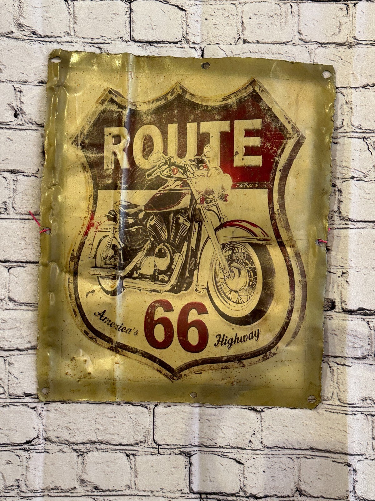 Route 66 Motorbike Poster Advert Wall Plaque 42cm x 36cm Vintage Retro Tin Sign