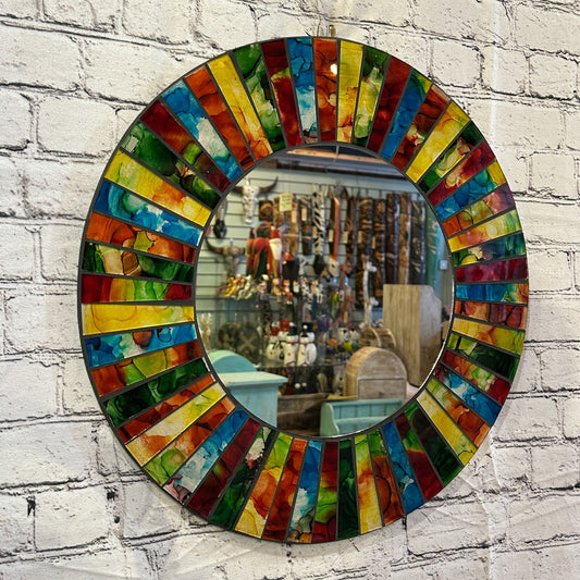 Rainbow Black Line Mosaic Tile Wall Mirror 50cm x 50cm 20 Inches Handmade New