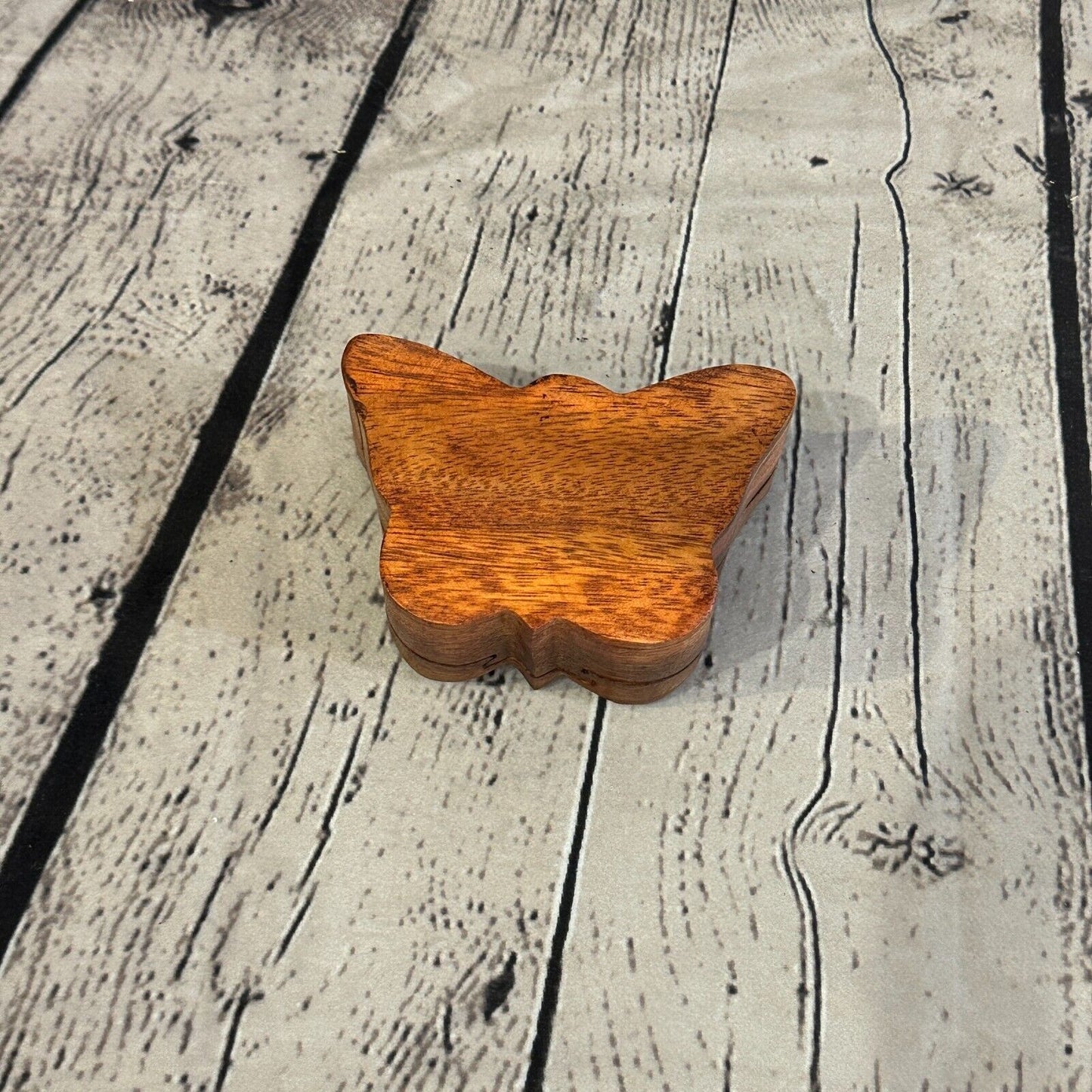 Carved Butterfly 4 Bit Wooden Puzzle Box Secret Box Magic Trinket Handmade