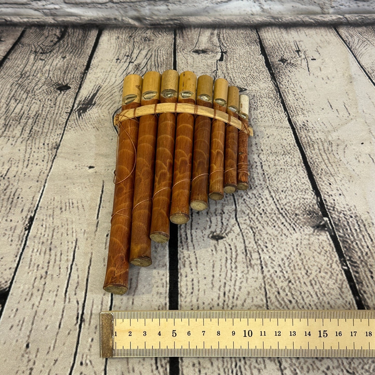 20cm 8 Pipe Pan Pipes With Reeds Bambo Flutes Hand Made Fair Trade PanPipes