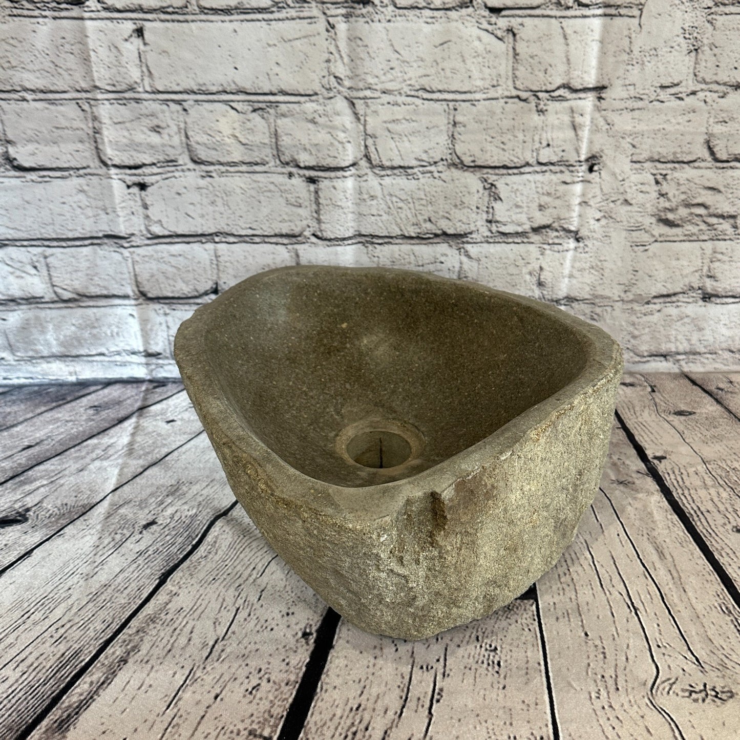 32cm x 29cm River Stone Sink Basin Bowl Natural for Bathroom Washroom Oval No 9