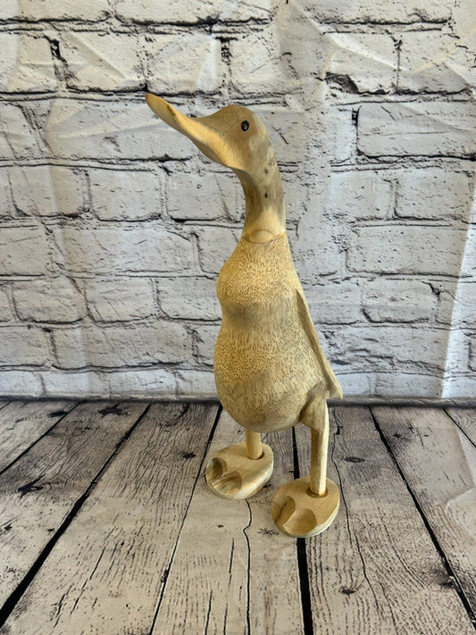 Looking Forward 40cm Tall Wooden Hairy Duckling Baby Duck Bamboo Root Fairtrade