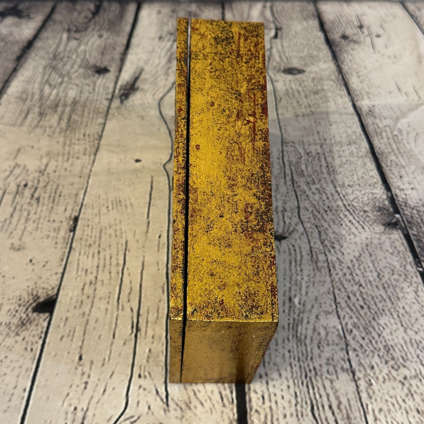 Bright Gold Thai Plain Buddha Face 20cm x 12cm x 5cm Wooden Box Trinket Handmade