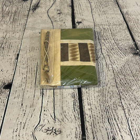 Natural Leaf Note Book 12cm x 10cm With Paper Made From Bamboo Pulp Design 6
