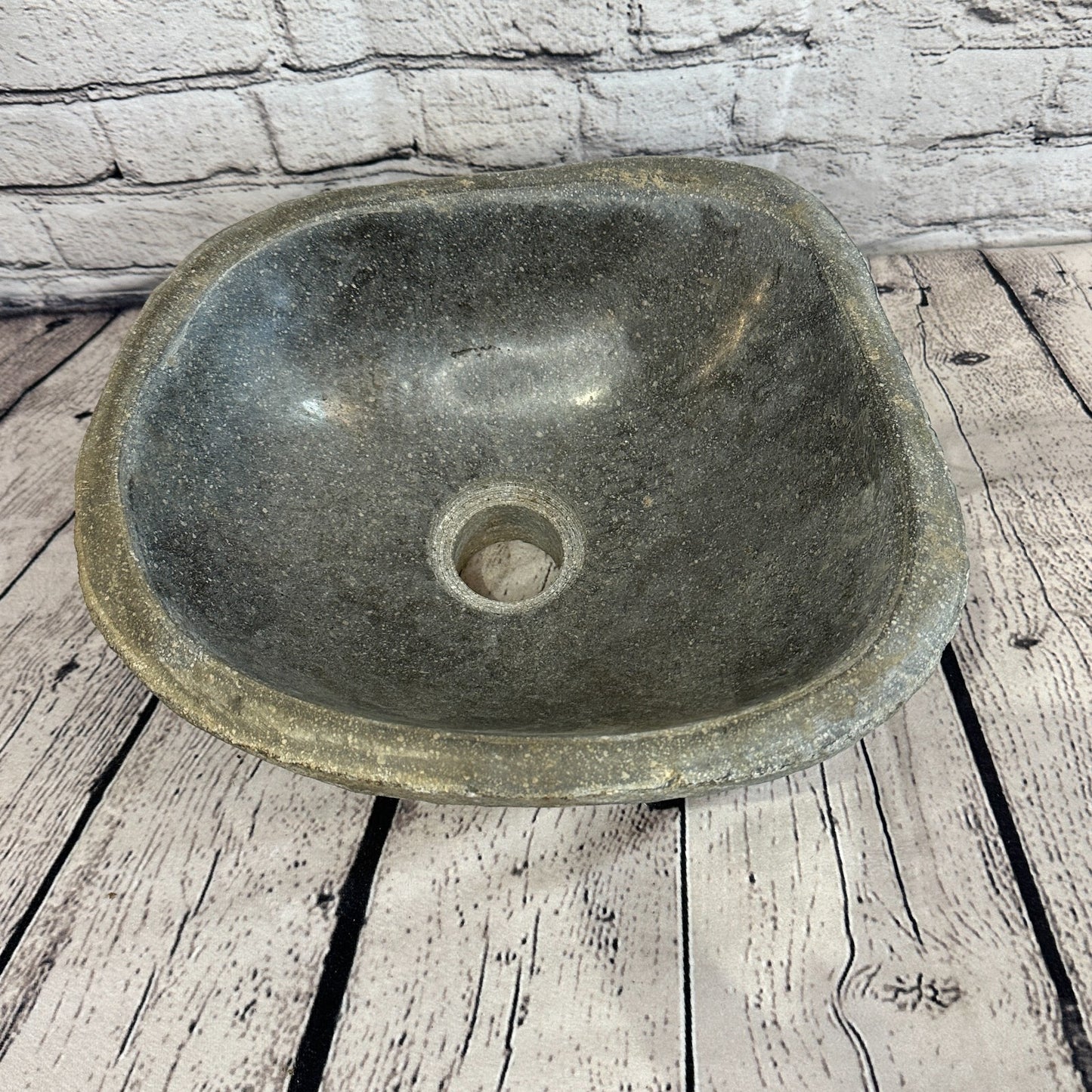 30cm x 27cm River Stone Sink Basin Bowl Natural for Bathroom Washroom Oval No 23