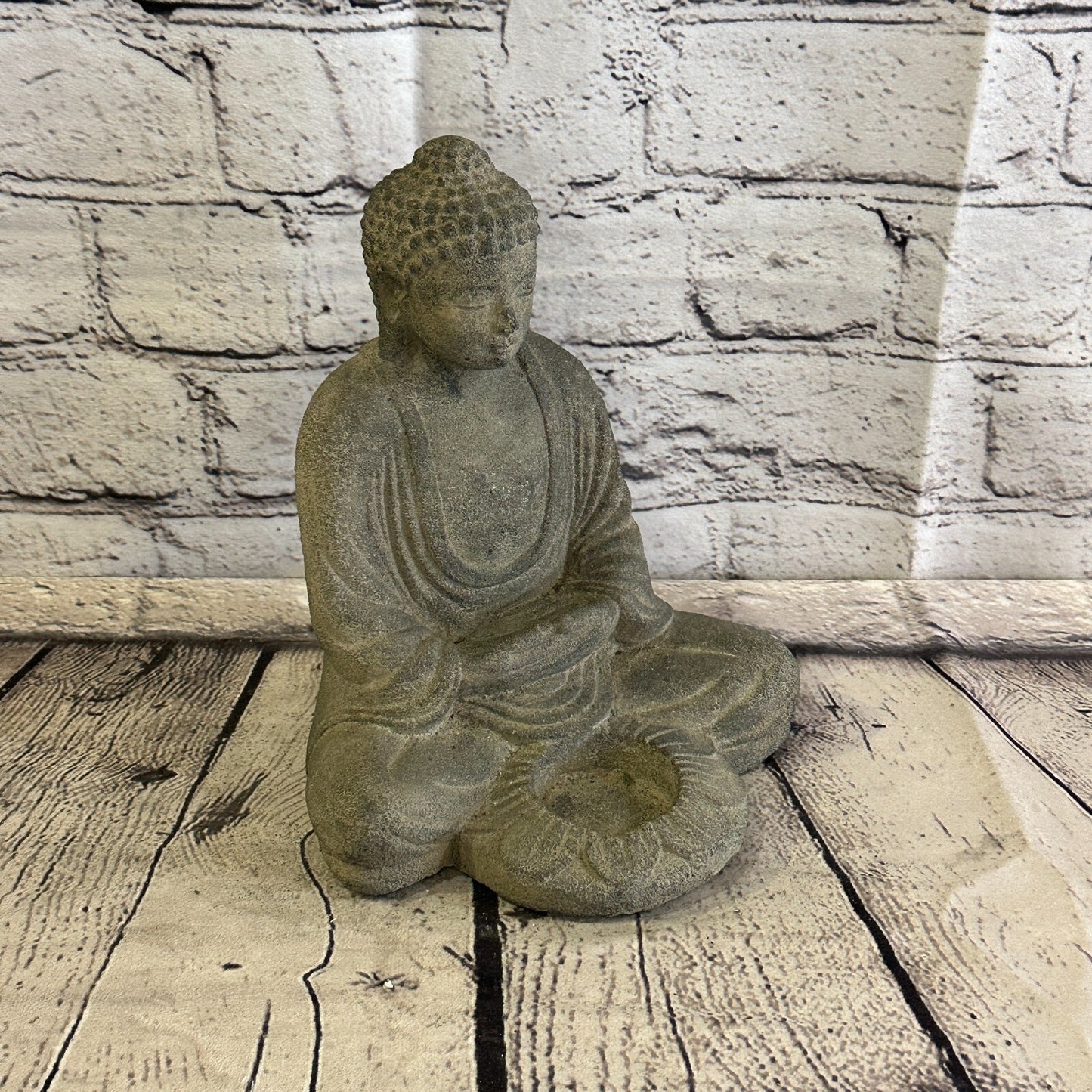 3D Thai Buddha Candle Stone Garden 20cm Ornament Outdoor Indoor Statue Hindu