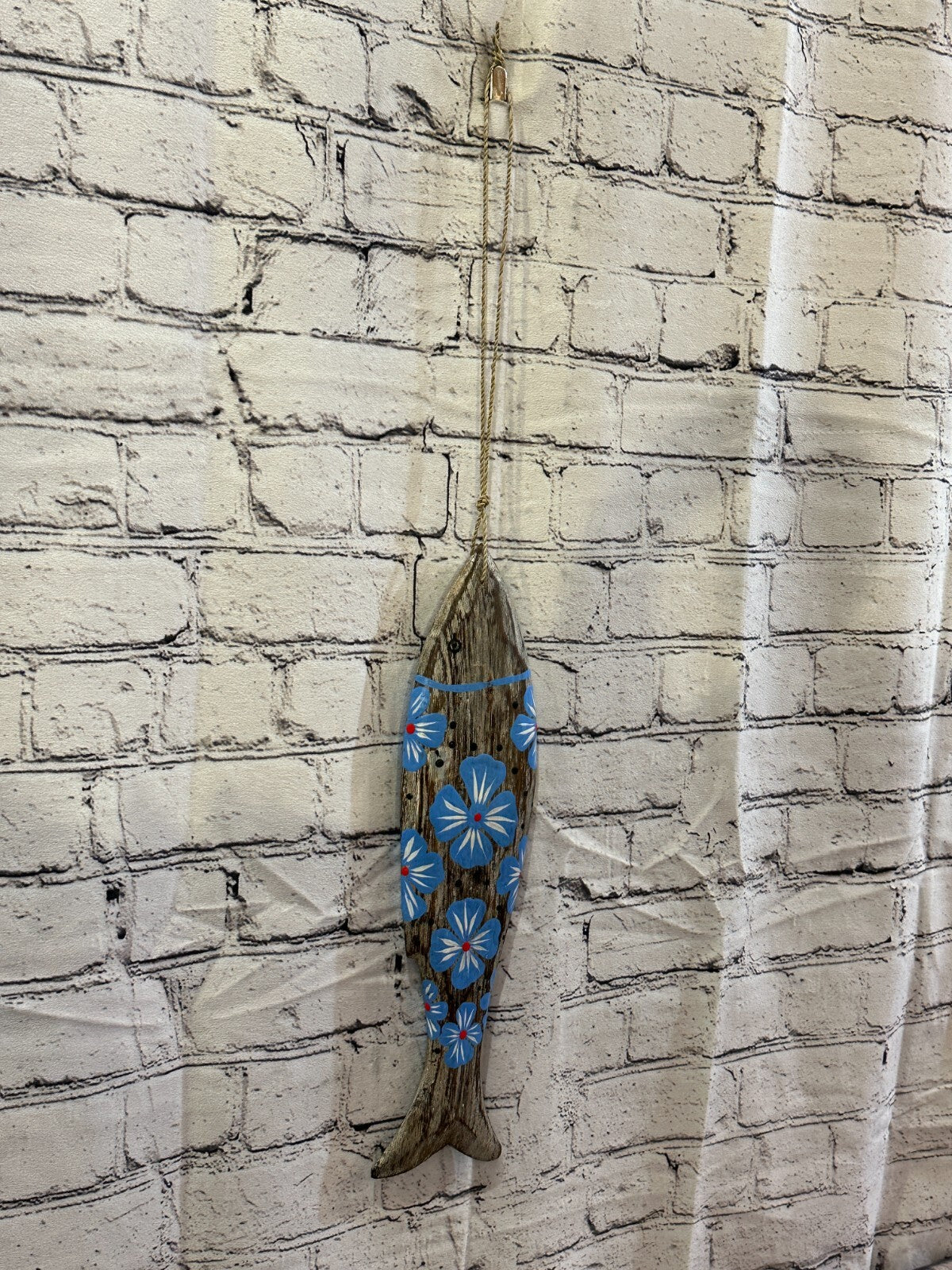 40cm Hanging Fish Hand Painted Fish Wooden Hanging Fish Coastal Decor Design 5