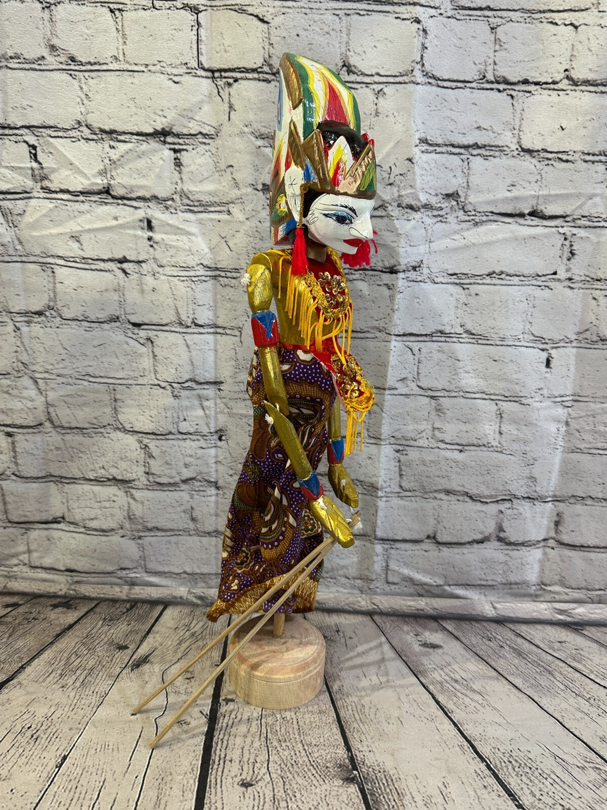 55cm Wayang Golek Traditional Stick Shadow Puppet Bali Java Indonesia Design 1