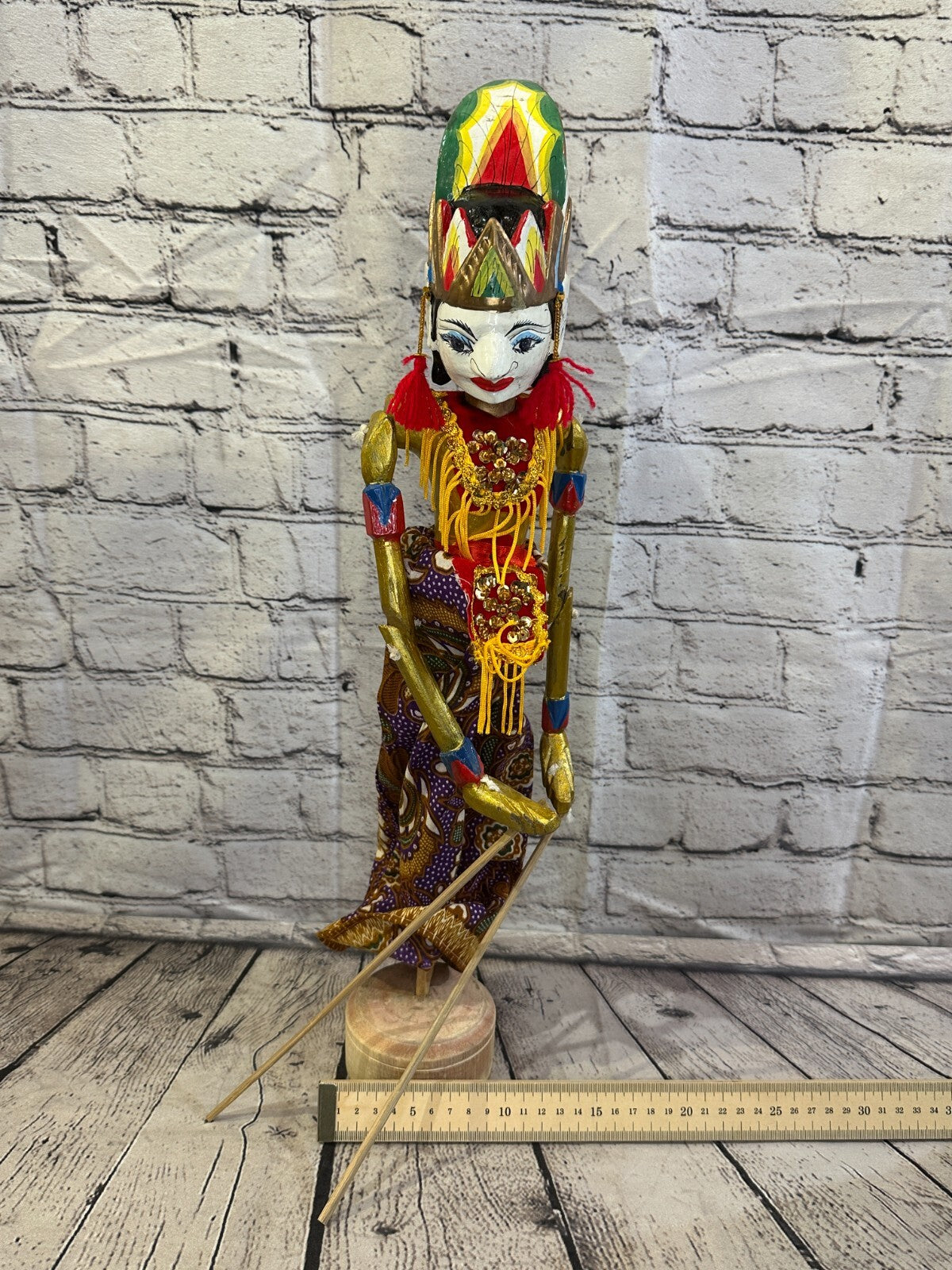 55cm Wayang Golek Traditional Stick Shadow Puppet Bali Java Indonesia Design 1