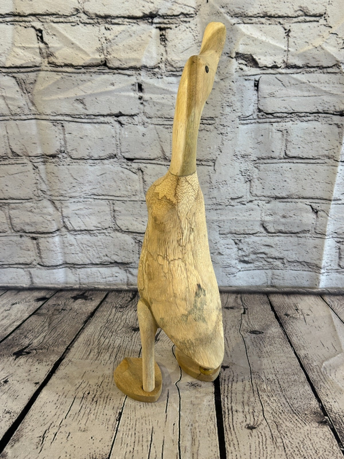 Looking Right 40cm Tall Wooden Hairy Duckling Baby Duck Bamboo Root Fairtrade