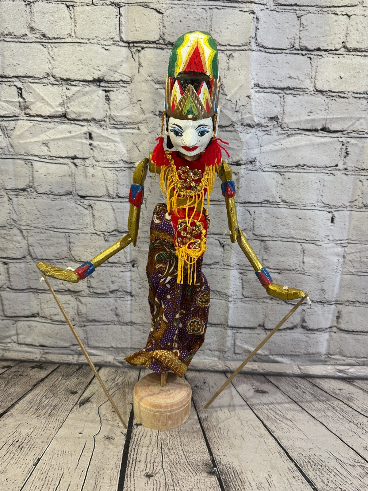 55cm Wayang Golek Traditional Stick Shadow Puppet Bali Java Indonesia Design 1