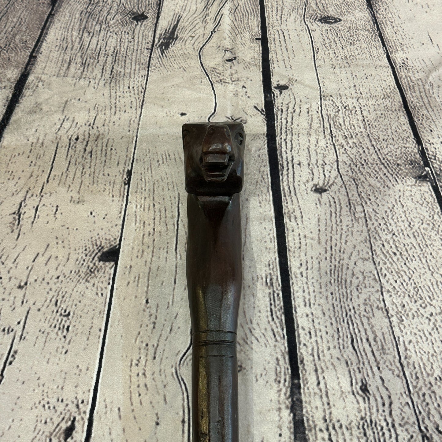 Horse Head 90cm Tribal African Walking Stick Cane Hand Carved Dark Wood