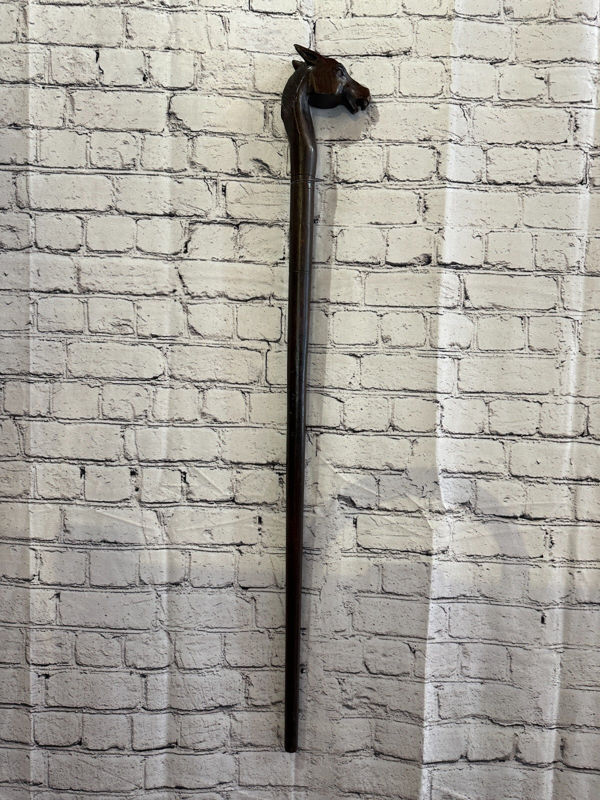 Horse Head 90cm Tribal African Walking Stick Cane Hand Carved Dark Wood