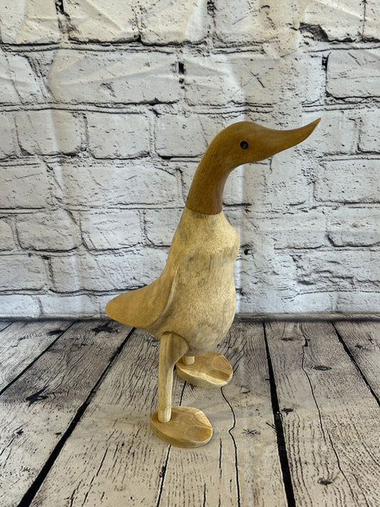 Looking Forward 30cm Tall Wooden Hairy Duckling Baby Duck Bamboo Root Fairtrade