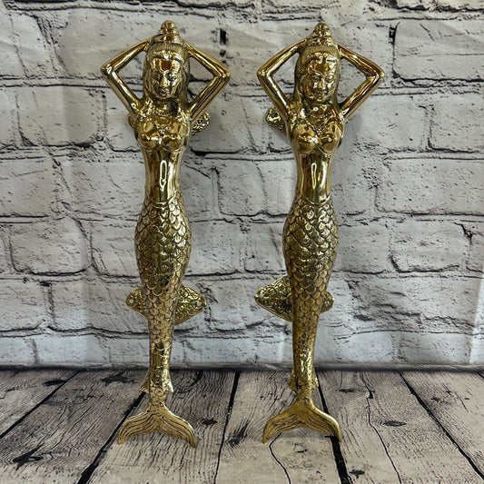 35cm Hindu God Mermaid Bronze Decorative Cabinet Drawer Cupboard Wardrobe Handle