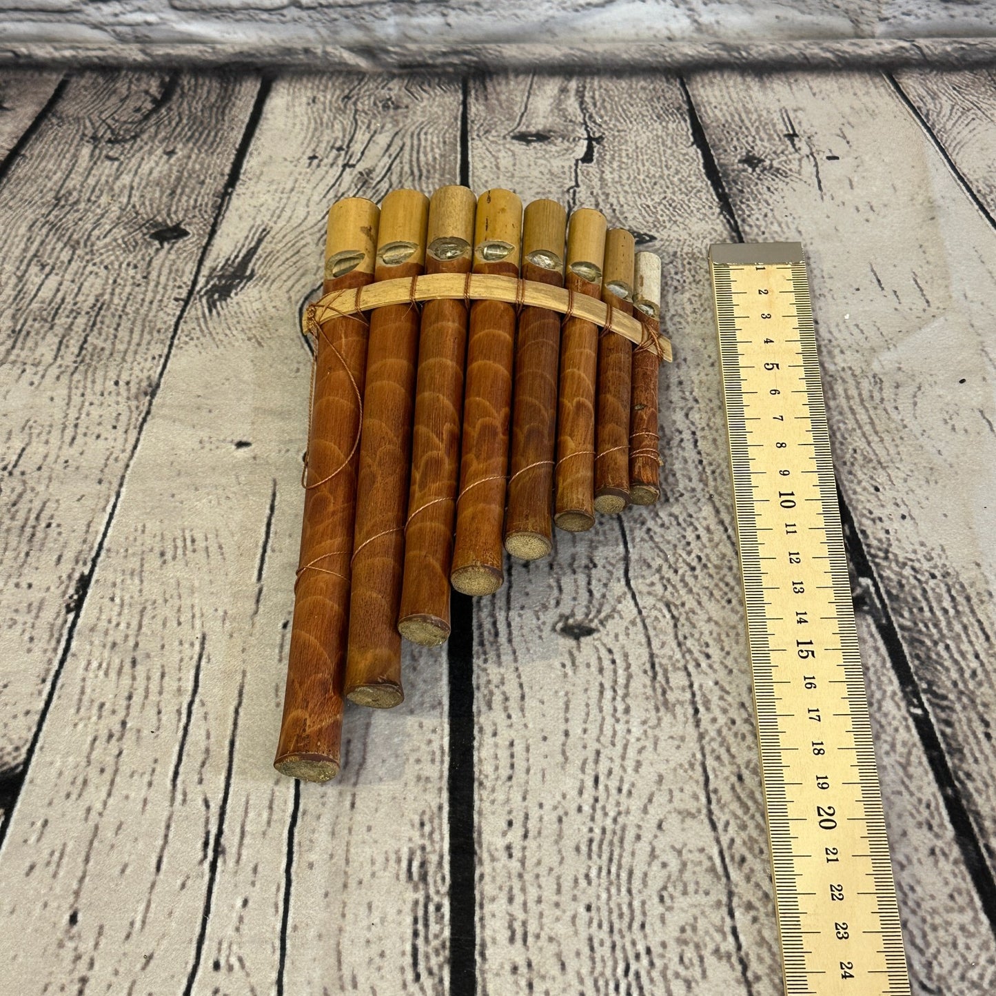 20cm 8 Pipe Pan Pipes With Reeds Bambo Flutes Hand Made Fair Trade PanPipes