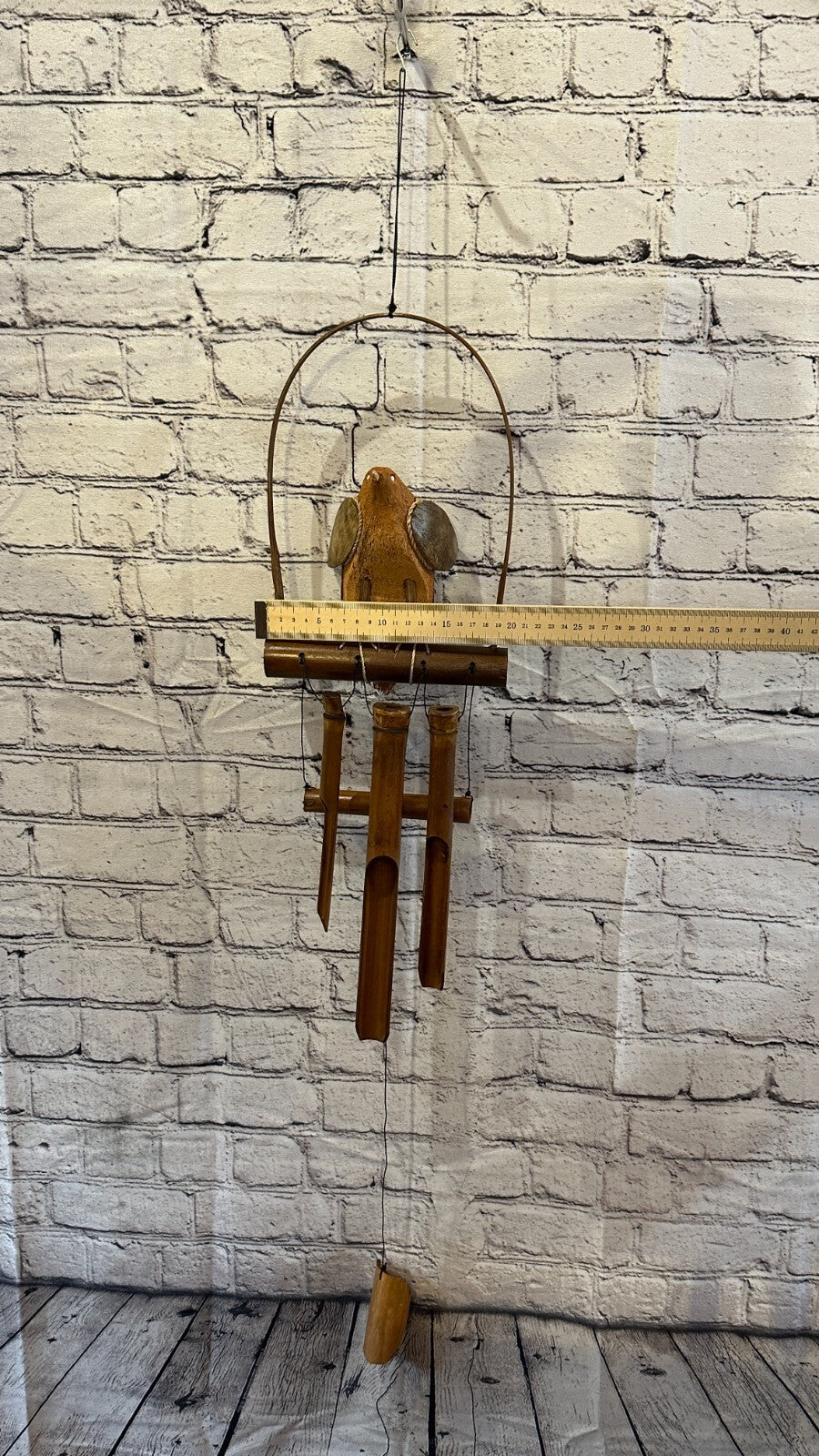 Bird On Bar With Chimes Bamboo Windchime 60cm Garden Gift Summer Handmade Chimes