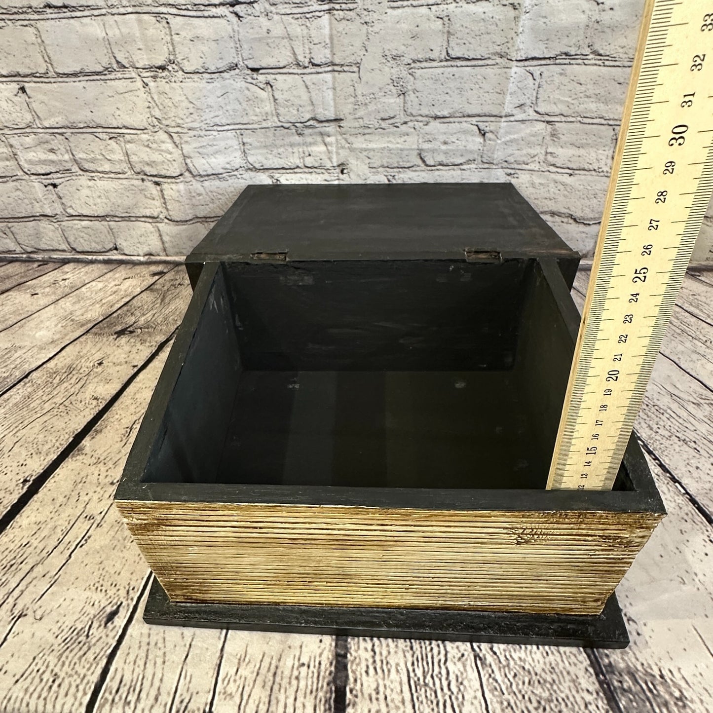 30cm x 22cm Book Wooden Gothic Skeleton Skull Coffin Jewellery Trinket Box
