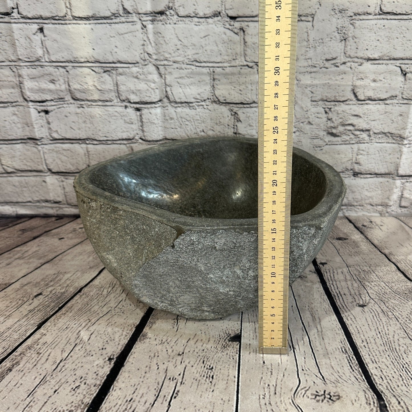 31cm x 26cm River Stone Sink Basin Bowl Natural for Bathroom Washroom Oval No 36