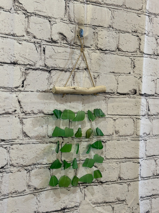 25cm x 15cm Green Wind Recycled Glass Driftwood Handmade Garden Home Mobile