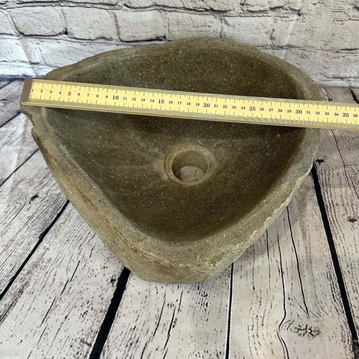 32cm x 29cm River Stone Sink Basin Bowl Natural for Bathroom Washroom Oval No 9