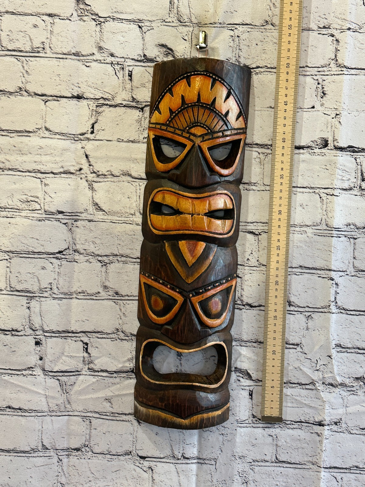 50cm Tiki Bar Mask Sign Decoration Wall Hanging Mask Wood Carving Design 3