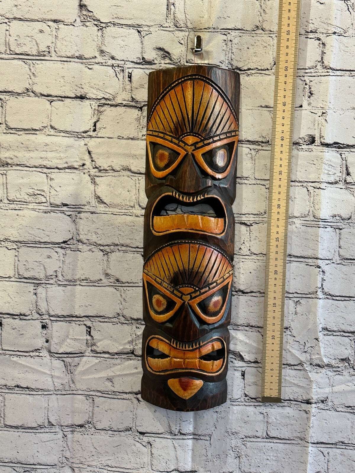 50cm Tiki Bar Mask Sign Decoration Wall Hanging Mask Wood Carving Design 2