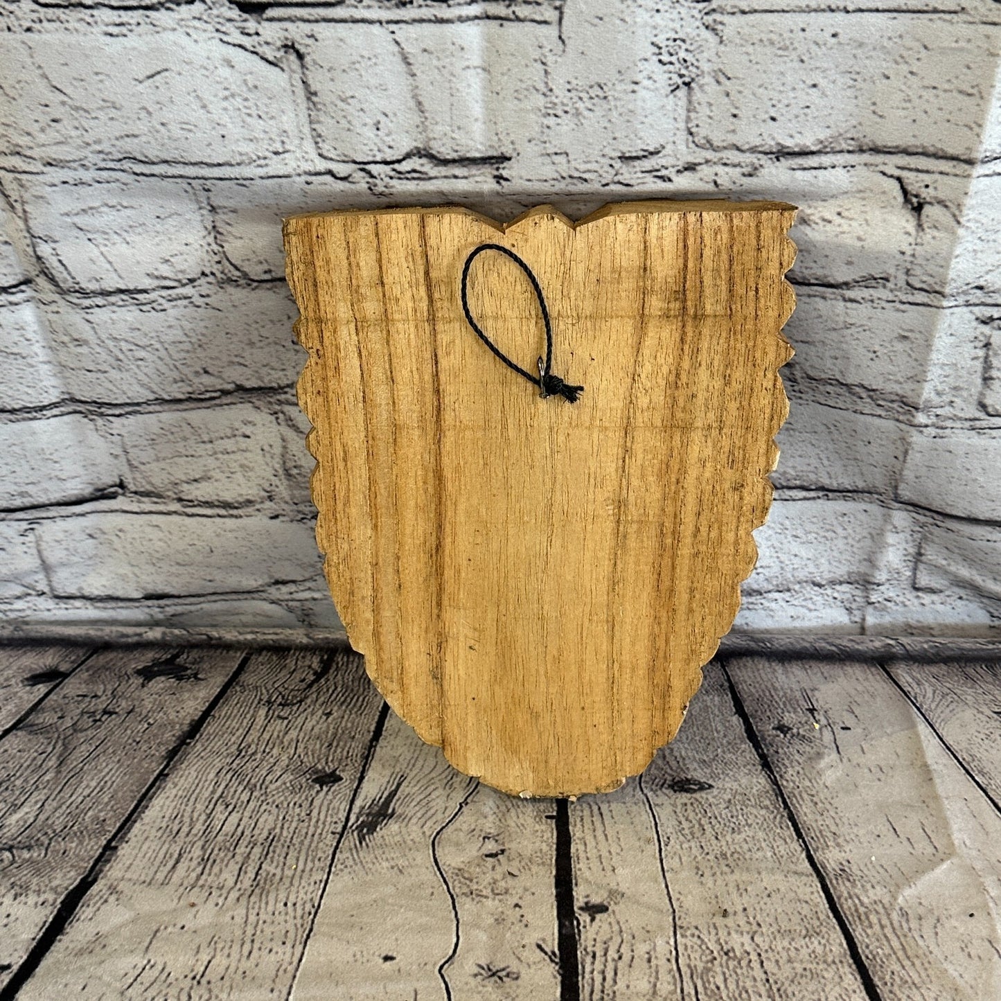 Flat Green Man Of The Woods 25cm Hand Carved Wizard Tree Trunk Wood Fairtrade